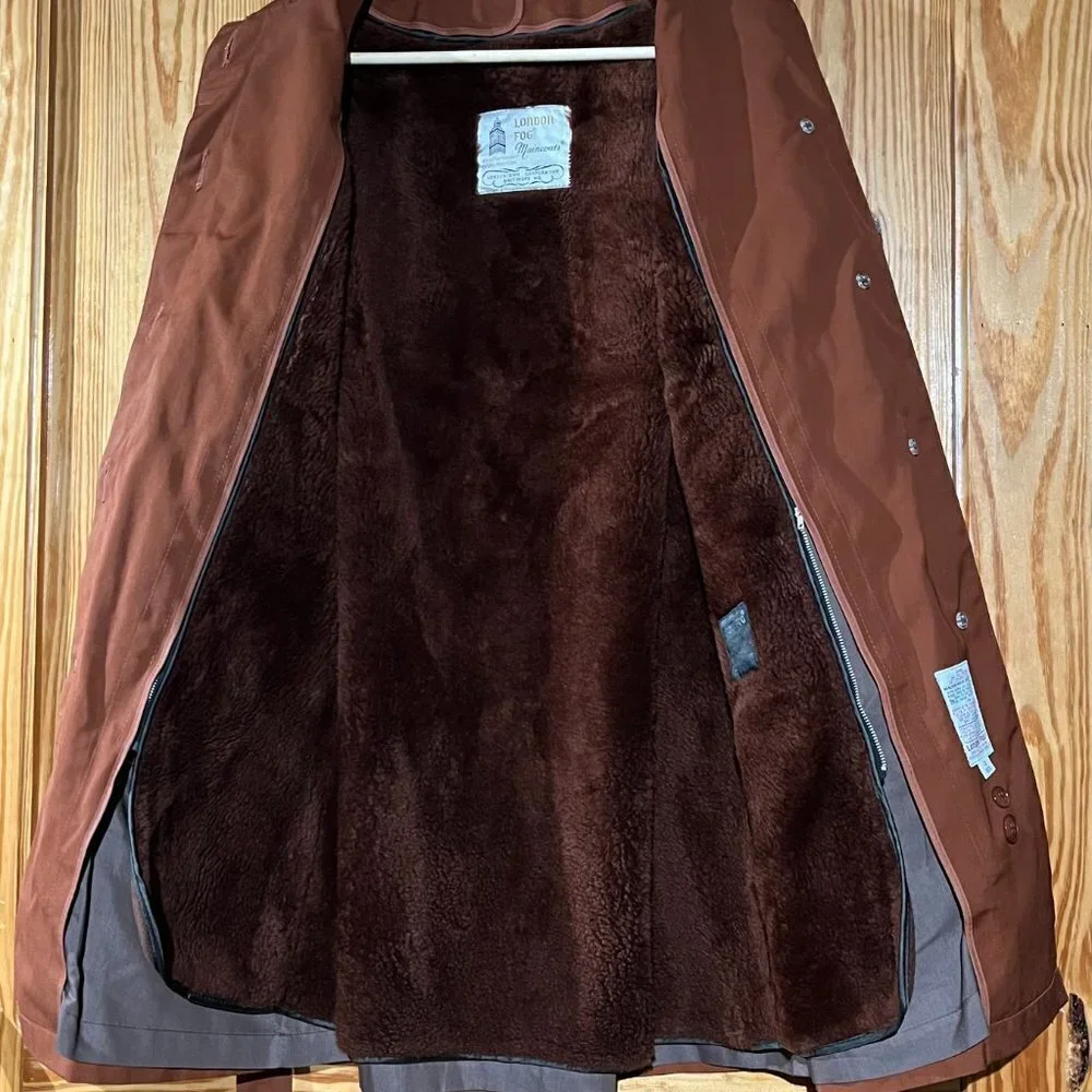NEW Vintage Women’s London Fog Maincoats Trench Coat Rust Brown Removable Liner